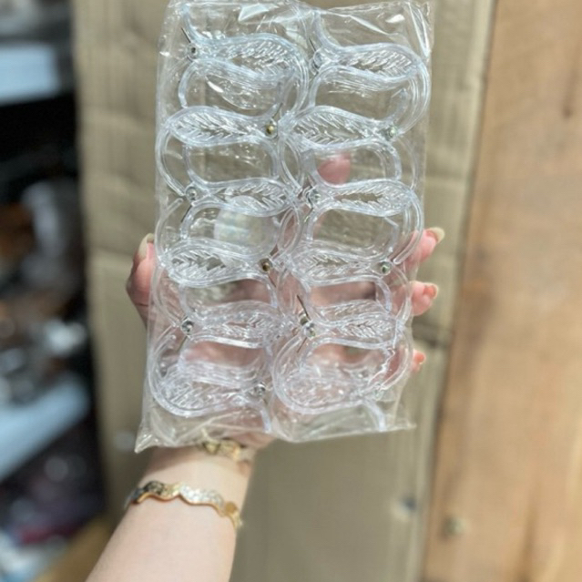 kẹp tóc 3 răng trong suốt
