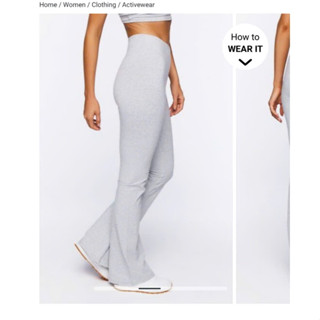 Quần legging nữ loe chéo lưng F21 vnxk xịn thun dày dặn co giản rất tốt 2 màu chạy bộ gym