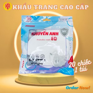 Hộp 100 cái  Khẩu trang kháng khuẩn 5D AK Mask Khuyến Anh, Ngăn Bụi Mịn-Kháng Khuẩn-Chống Tia Uv