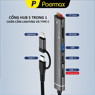 Hub lightning và Hub Type-C 5 in 1 phù hợp với tất cả các dòng laptop, máy tính hiện nay
