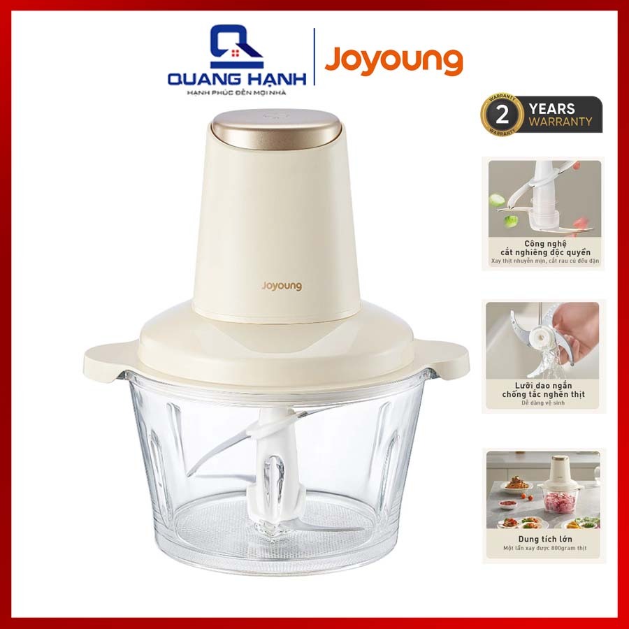 Máy xay thịt Joyoung JFC-305 công suất 300W dung tích 2L, cối thủy tinh, lưỡi dao kép