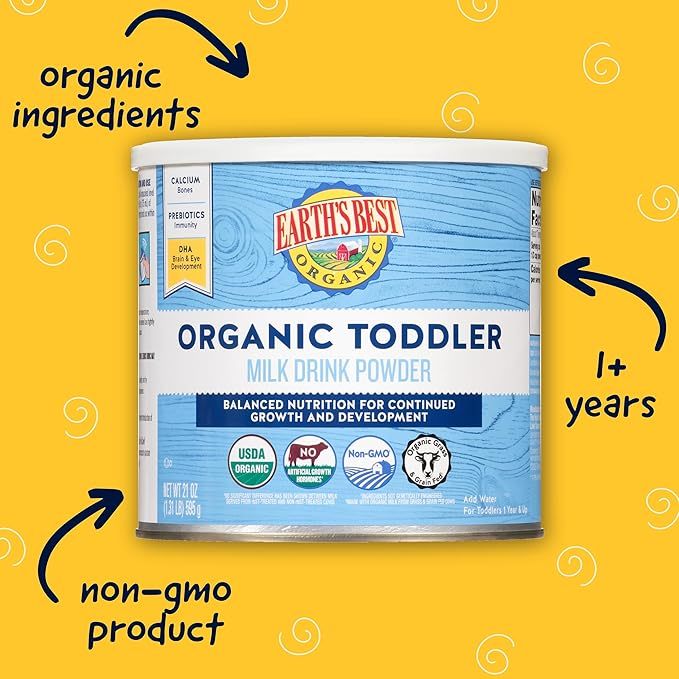 Sữa Bột Cho Bé Từ 1 Tuổi Earth’s Best Organic Toddler Hộp Xanh 595g