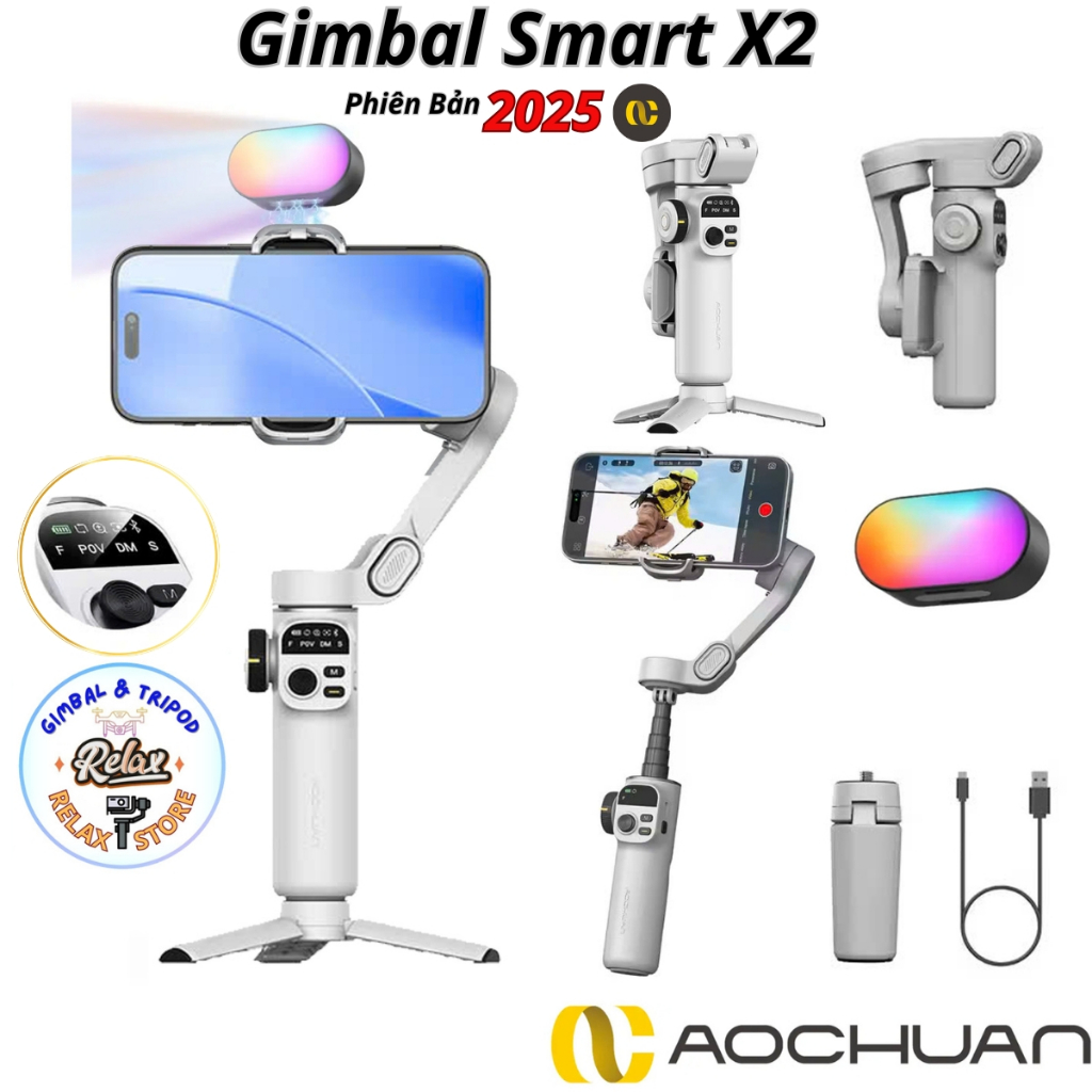 Gimbal chống rung điện thoại Smart X2 BẢN ĐẶC BIỆT - Gậy chống rung quay video, livestream, chụp ảnh