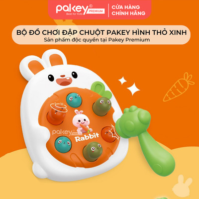 [QUÀ TẶNG KHÔNG BÁN] Bộ Đồ Chơi Đập Chuột Pakey 6 Hình Thú Ngộ Nghĩnh Kích Thích Quan Sát & Phản Xạ Cho Bé