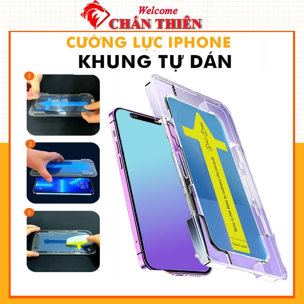 Cường lực khung tự dán iphone xs max 11 pro max 12 pro max 13 X Xr 15 pro max 14 pro max 7 Plus 8 16 Pro Max 17 Pro max