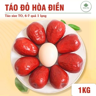 Táo đỏ Hòa Điền thượng hạng 1kg, size to đại 60-70 quả/kg, khô tự nhiên, chắc thịt, thơm, ngọt