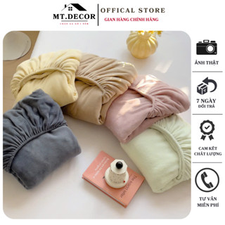 Ga giường nỉ nhung IKEA cao cấp, ga trải giường bọc nệm nỉ nhung mềm mịn giữ ấm, không rụng lông