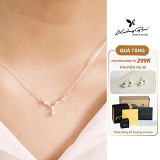 Dây Chuyền Nữ Thiết Kế Chòm Sao Cung Hoàng Đạo Gắn Đá Lấp Lánh, Vòng cổ Nữ Bạc 925 Không Kích Ứng Xưởng Bạc Jewelry