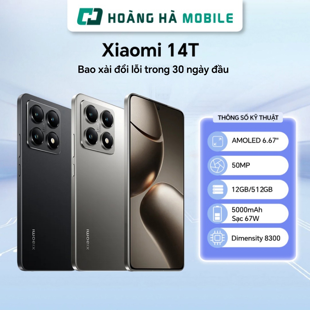 Điện thoại di động Xiaomi 14T/ Xiaomi 15T 12GB/512GB - Chính hãng (Nguyên Seal Chưa Active)