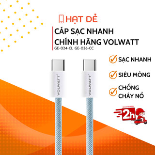  Cáp Sạc Nhanh Chính Hãng Volwatt Chống Cháy Nổ Bảo Hành 12 Tháng Cho Điện Thoại iPhone Android 