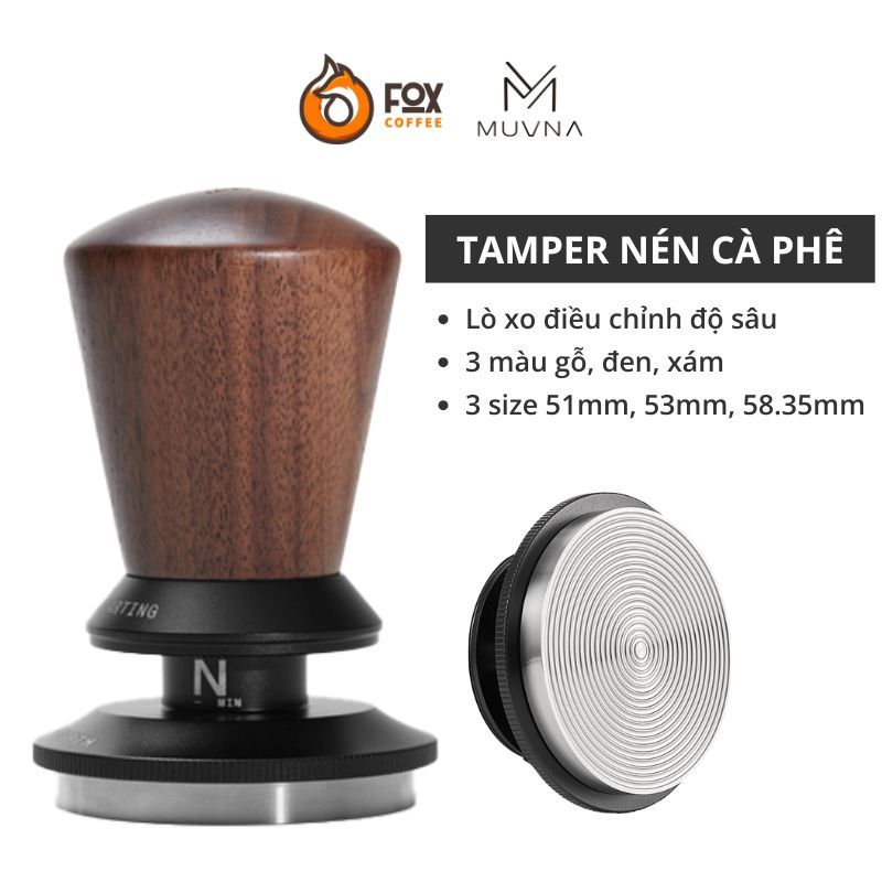 Tamper Nén Cà Phê Điều Chỉnh Độ Sâu MUVNA Size 58mm, 53mm, 51mm | Infinitely Adjustable