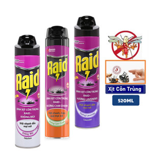 Đuổi côn trùng bình xịt côn trùng xịt muỗi RAID hương cam chanh, hoa oải hương, không mùi 520ml