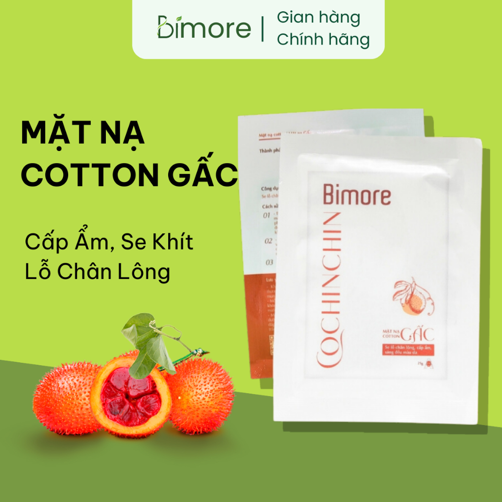 Mặt Nạ Cotton Gấc Bimore Cấp Ẩm Se Khít Lỗ Chân Lông
