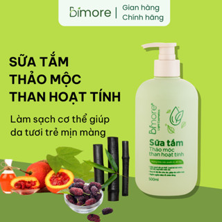 Sữa Tắm Thảo Mộc Than Hoạt Tính Bimore Giúp Da Tươi Trẻ, Mịn Màng 500ml