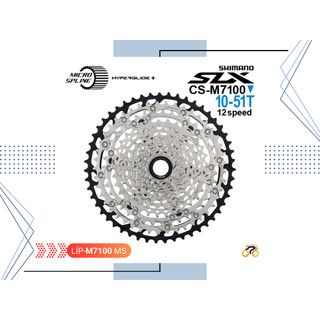  LÍP XE ĐẠP MTB - SHIMANO SLX CS M7100   10-51T - KIỂU THẢ MS  12 TỐC ĐỘ  
