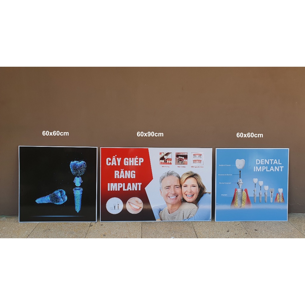 set tranh IMPLANT NHA KHOA - chất liệu gỗ