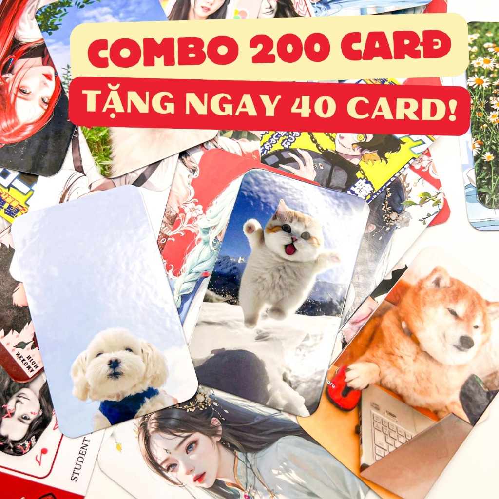 Combo 200 Card Bo Góc In Ảnh Theo Yêu Cầu - Card 1 Mặt Chống Nước, In Ảnh Mini Trang Trí Sưu Tầm