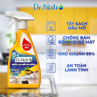 1 Chai Nước Lau Bếp DrNatro xử lý vết bẩn mặt kính của Bếp , Bếp Ga , Bếp Từ , Chậu rửa bát , Bên trong tủ lạnh an toàn