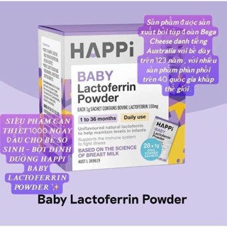 [Mẫu mới][Date 2027][Úc] HAPPI Baby Lactoferrin tăng đề kháng cho bé sinh non, ốm vặt,..