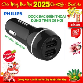 Cốc sạc xe hơi, cốc sạc ô-tô philips dlp2357 - 3.1a /5v /15.5w - hàng chính hãng, bảo hành 12 tháng