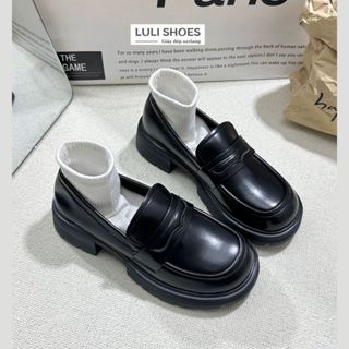 Giày loafer bốt đốc nữ CÓ SẴN cổ thấp đế cao su đế 4cm dễ phối đồ O012