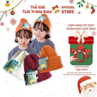 Mũ Len Cho Bé Trai Và Bé Gái, PK31A, Từ 1-5 Tuổi, 6 Màu, Trang Trí Con Khủng Long Dễ Thương, Giữ Ấm Bé Nhỏ Tuổi