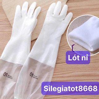 găng tay cao su hươu lót nỉ-gang tay hươu NỈ Dài 46CM