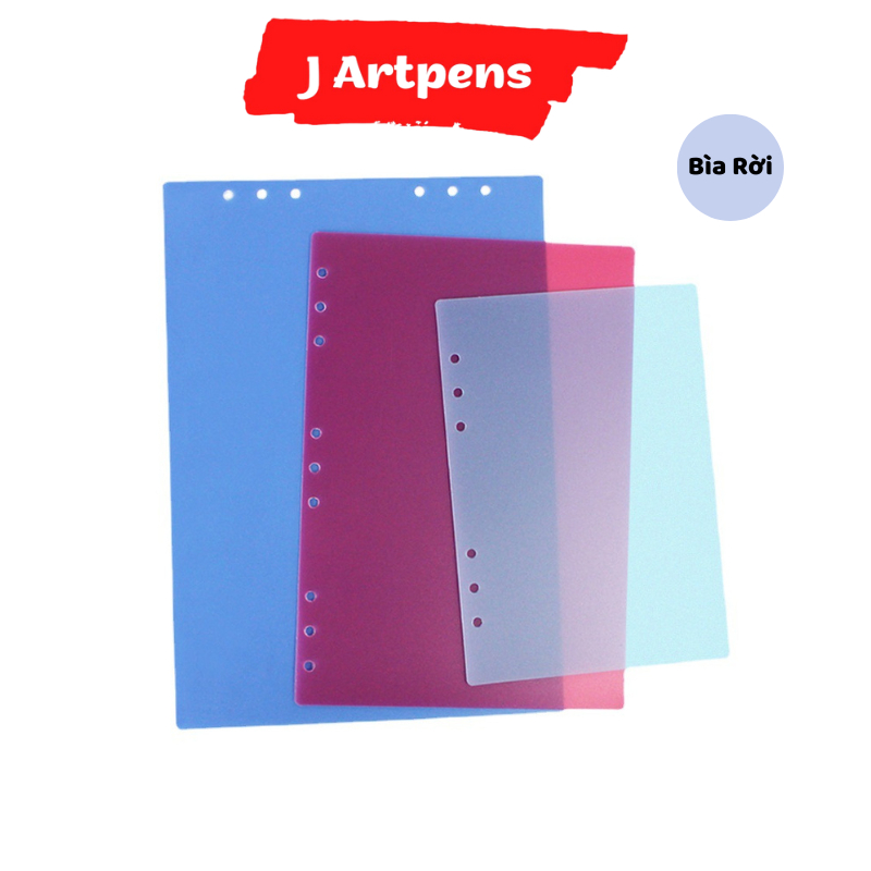 (Loại Mỏng) Bìa Còng Rời Nhiều Màu Bìa Lá Nhựa Làm Sổ Tay Caro Handmade Bullet Journal A5 B5 A4 6 9 