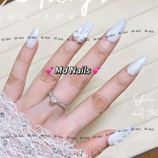 (Tặng hộp và keo) Nail Box thiết kế cô dâu, chụp kỉ yếu nhẹ nhàng charm tim nơ trắng M18 nhà Mơ Nail