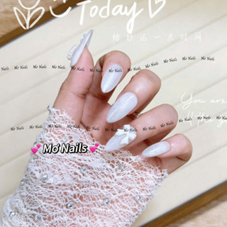 Nail Box Thiết Kế Cô Dâu Chụp Ảnh Cưới, Chụp Kỉ Yếu Charm Tim Nơ Trắng Mơ18