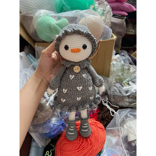 Thú len nhồi bông handmade - Gà đội nón ếch (20cm)