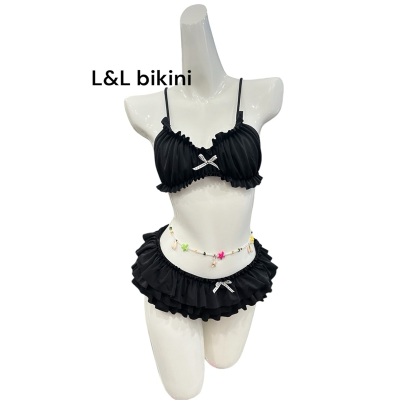 Bikini 2 Mảnh Nữ L&L BIKINI Phối Bèo Nhún Xếp Tầng Có Mút Ngực Kèm Vòng Eo Freesize Đi Biển - L05 | BigBuy360 - bigbuy360.vn