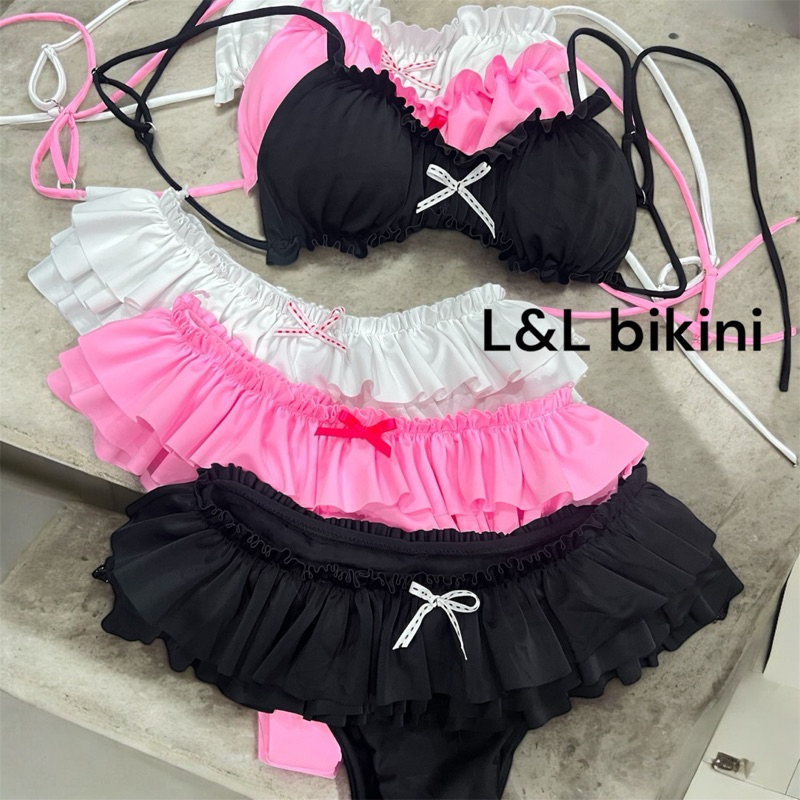 Bikini 2 Mảnh Nữ L&L BIKINI Phối Bèo Nhún Xếp Tầng Có Mút Ngực Kèm Vòng Eo Freesize Đi Biển - L05 | BigBuy360 - bigbuy360.vn
