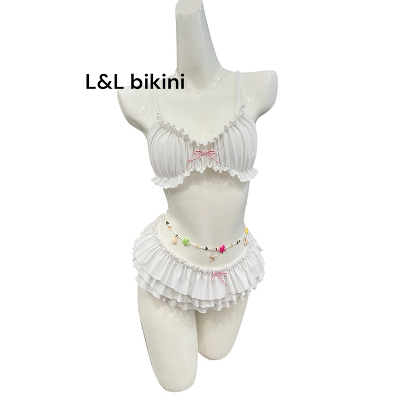 Bikini 2 Mảnh Nữ L&L BIKINI Phối Bèo Nhún Xếp Tầng Có Mút Ngực Kèm Vòng Eo Freesize Đi Biển - L05 | BigBuy360 - bigbuy360.vn