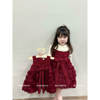  Váy dạ hoa hồng sang chảnh cho bé gái mặc đi tiệc sinh nhật lễ tết 