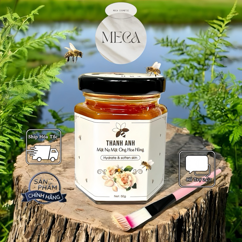  Mặt Nạ Mật Ong Hoa Hồng THANH ANH  Chính Hãng - Hỗ trợ chăm sóc da mặt 50gr 