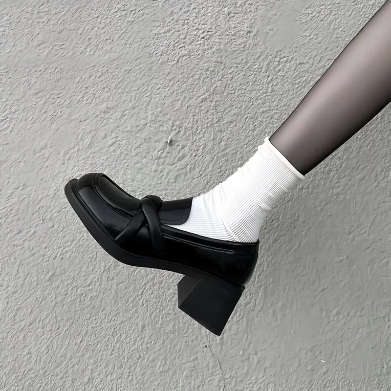 BO BÉO STUDIO | (SẴN) GIÀY LƯỜI O25 ĐẾ CAO 5CM PHONG CÁCH RETRO