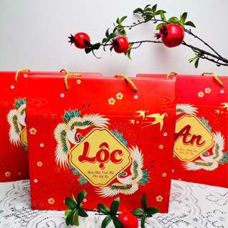 Set hộp quà tết hạt dinh dưỡng LỘC AN - Set 3 hộp macca, dẻ cười, hạt điều, hạnh nhân- quà tặng doanh nghiệp