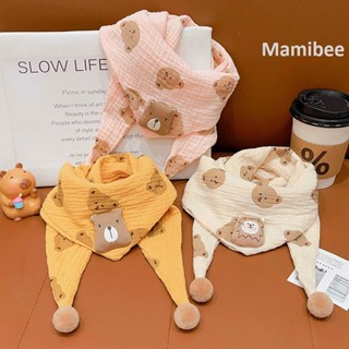  Khăn quàng cổ xô Muslin Organic cho bé Khăn cổ hình gấu cho bé KC02 