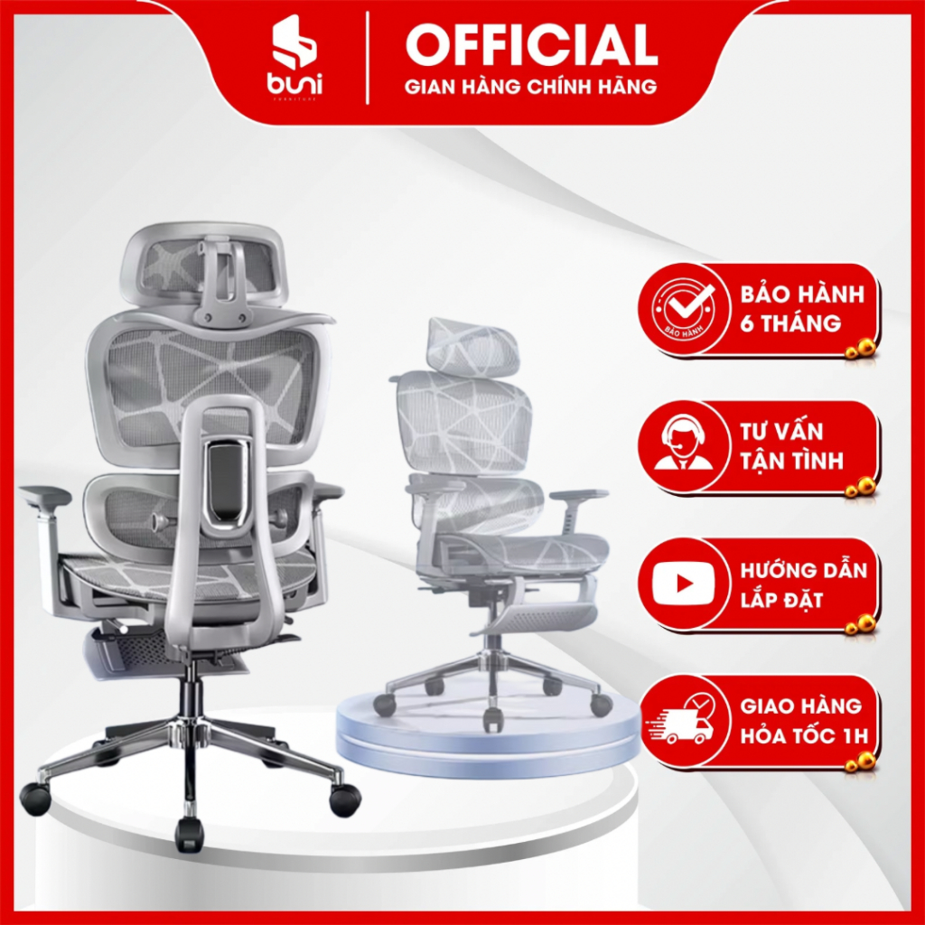 Ghế Công Thái Học BN858 Ngả Lưng 125 Độ, Ghế Văn Phòng Chân Xoay Thiết Kế Gác Chân Thông Minh, Kiểu Dáng Sang Trọng | BigBuy360 - bigbuy360.vn