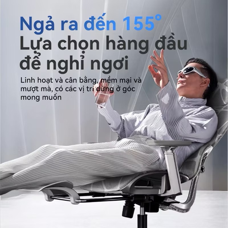 Ghế Công Thái Học BN858 Ngả Lưng 125 Độ, Ghế Văn Phòng Chân Xoay Thiết Kế Gác Chân Thông Minh, Kiểu Dáng Sang Trọng | BigBuy360 - bigbuy360.vn