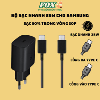 Bộ sạc nhanh 25w cho Samsung chính hãng - cam kết sạc 50% pin trong vòng 30 phút - an toàn tiện lợi