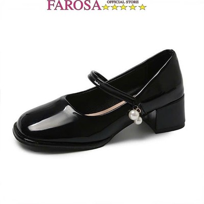 Giày Lolita Nữ Quai hạt ngọc Ngọc  FAROSA - V69 Giày marry janes nữ đế cao 5 phân 2 màu siêu hót