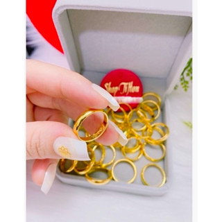  Nhẫn trơn 1 chỉ mạ vàng 24 xi cao cấp mẫu mới siêu bền màu nhẫn có khắc 4 số 9 