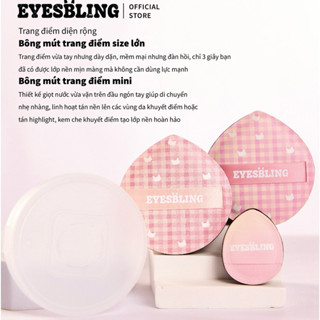 Bông Mút Trang Điểm Eyesbling size XL Siêu Mềm Dễ Tán Kem Nền Kèm Hộp Đựng Mút Phấn Cao Cấp Dành Cho Nữ Mỹ Phẩm Cosmetic