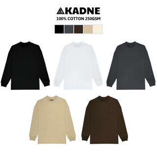 Áo thun trơn Long Sleeve KADNE unisex 100% cotton 250Gsm cổ tròn nam nữ form basic tay dài