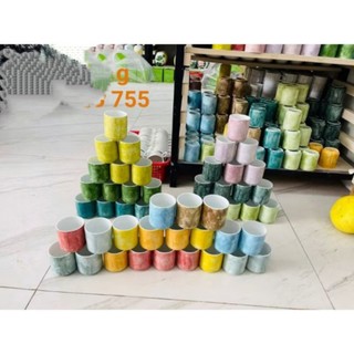 Cốc uống nước,chén trà Vân Đá ( dáng trụ 200ml ) - Gốm sứ Bát Tràng