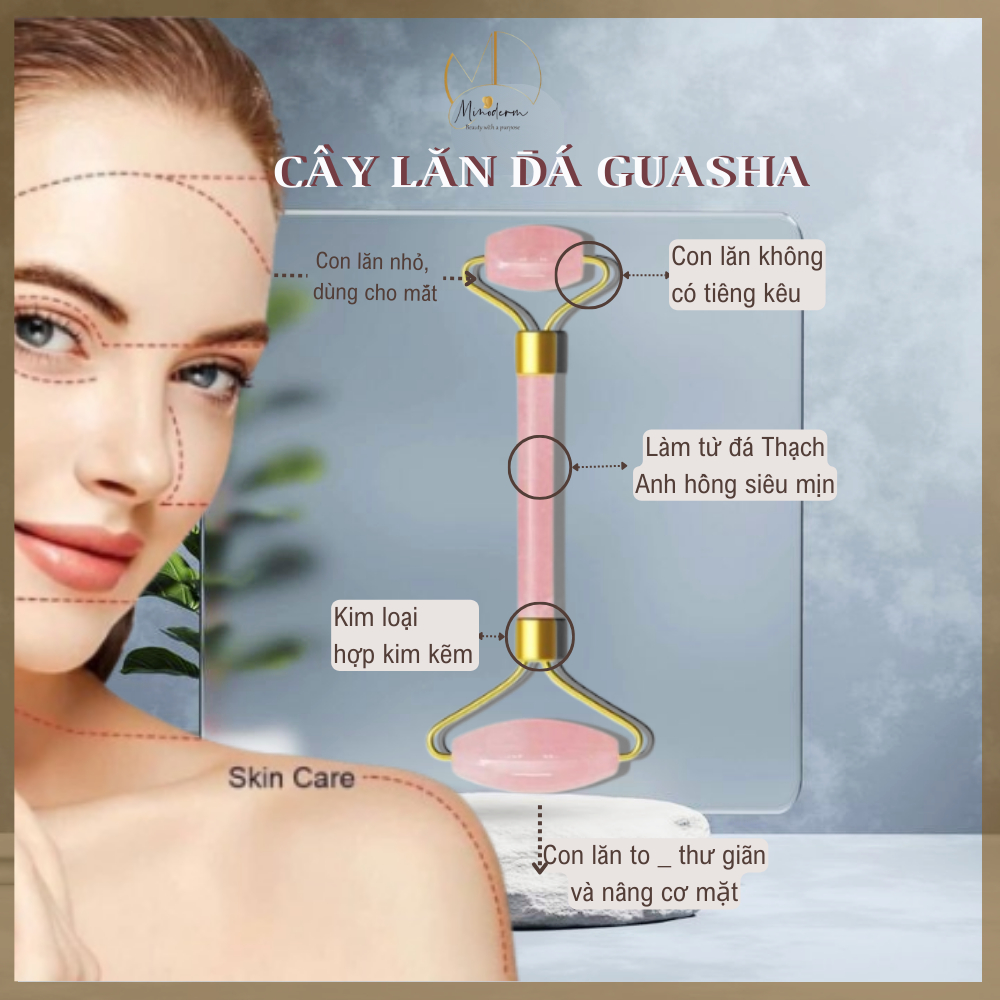 Ảnh 5 của Combo Cây Lăn Thạch Anh + Đá Guasha Massage BEABIAI Nâng Cơ, Kích Thích Sản Xuất Collage