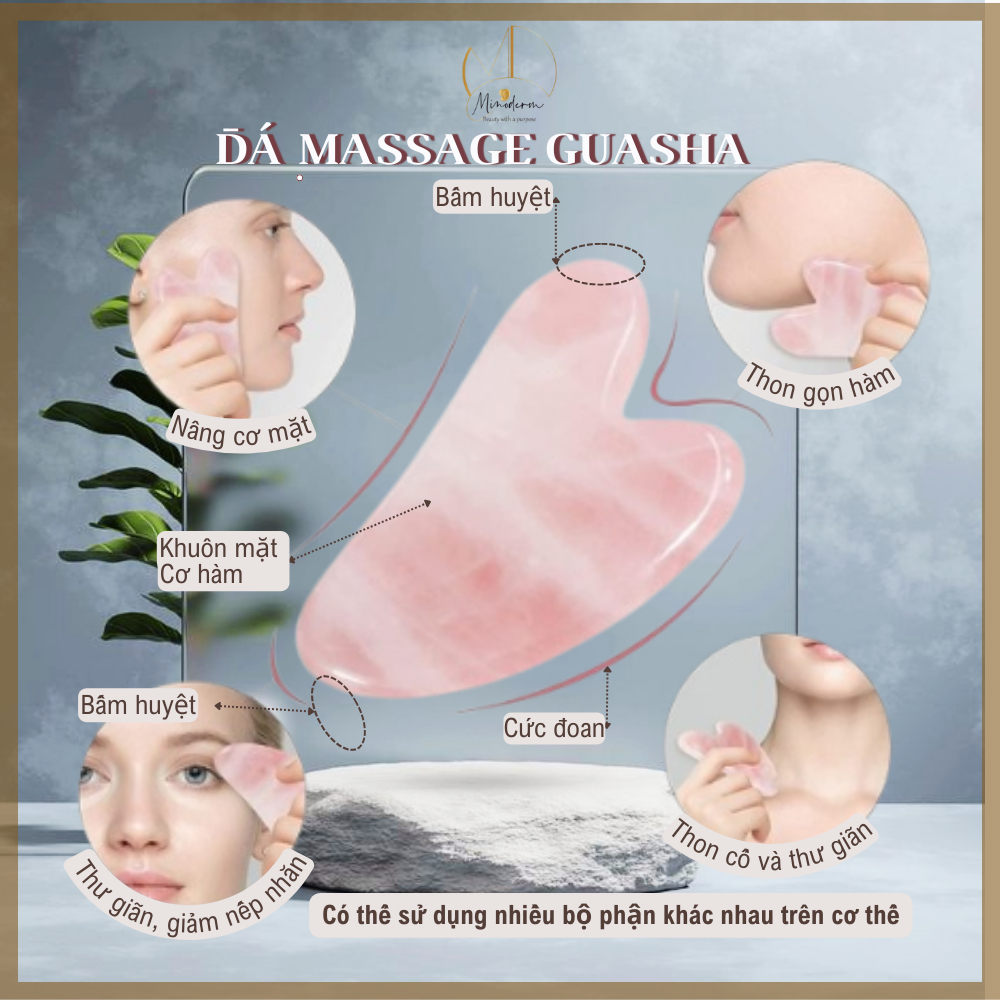 Ảnh 4 của Combo Cây Lăn Thạch Anh + Đá Guasha Massage BEABIAI Nâng Cơ, Kích Thích Sản Xuất Collage