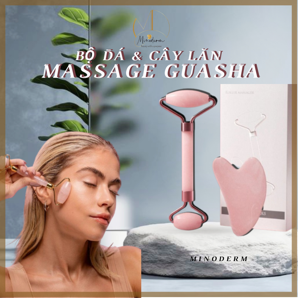 Ảnh 2 của Combo Cây Lăn Thạch Anh + Đá Guasha Massage BEABIAI Nâng Cơ, Kích Thích Sản Xuất Collage